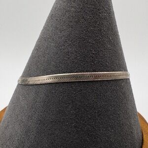 Italy 925 Sterling Silver Herringbone Chain Bracelet 7in Lobster Clasp 2.27g